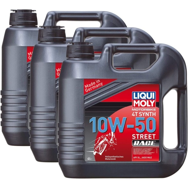 Set 3 Buc Ulei Motor Liqui Moly Motorbike 4T Synth 10W-50 Street Race 4L 1686